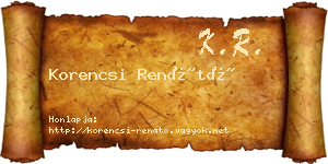 Korencsi Renátó névjegykártya