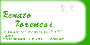 renato korencsi business card